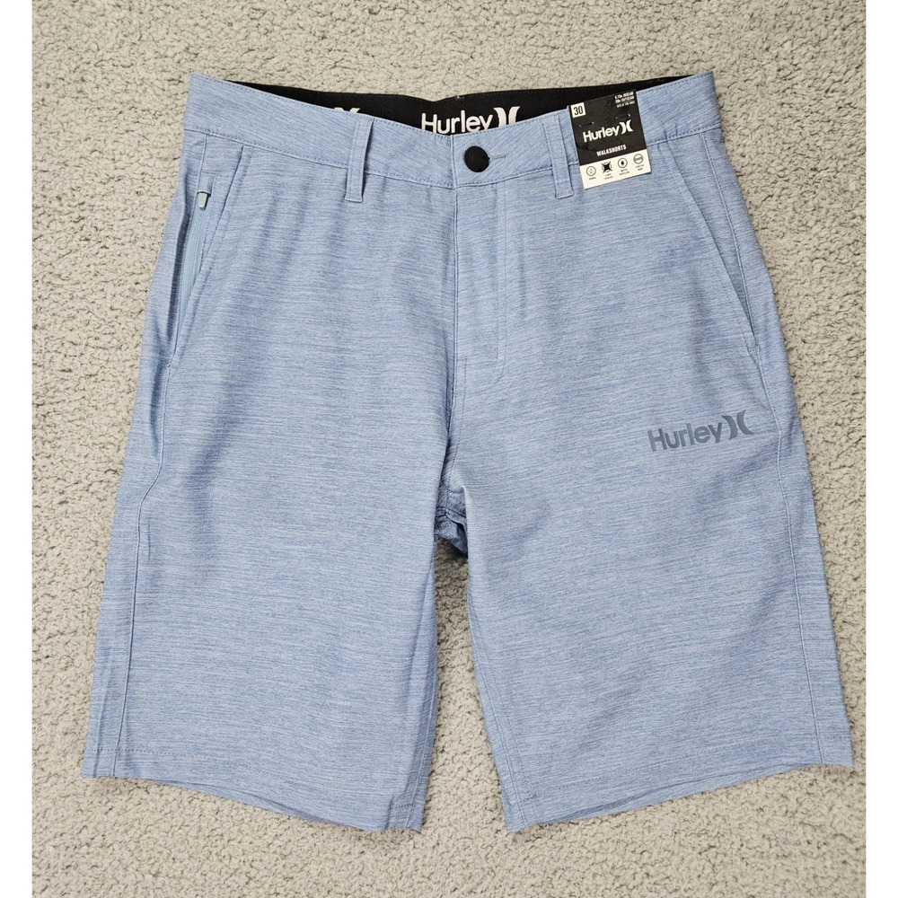 Hurley Heather Blue Hybrid Walkshorts Men's 30 4-Way Stretch Water Repellent NWT